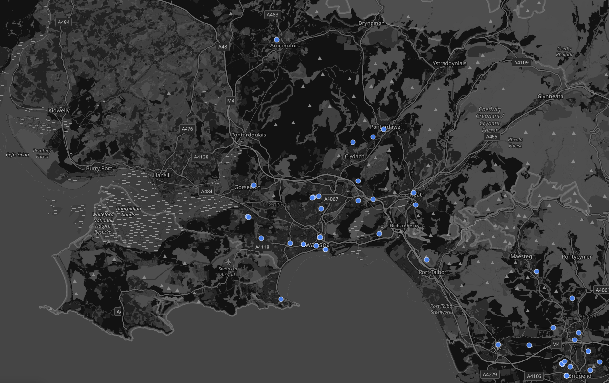Swansea Mesh Network Coverage Map